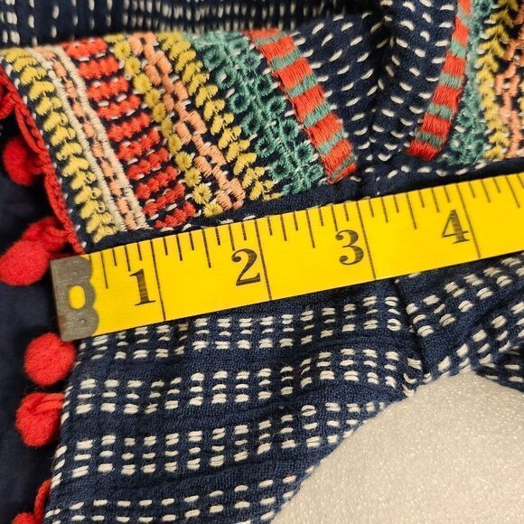 Blue Patterned Women's Jumpsuit with Red Accents - Picture 9 of 11